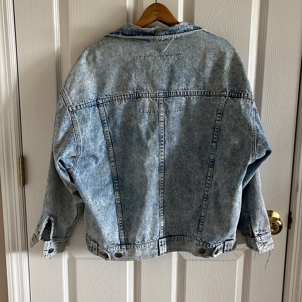 Vintage Anchor Blue Genuine Whitewashed Denim Jacket Size Medium - Picture 5 of 7